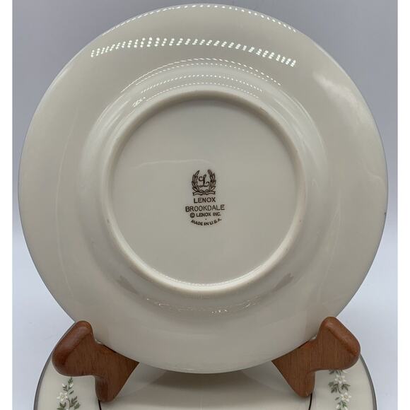 Vtg Lenox Brookdale Platinum Trim 6.5” Bread Dessert Plate Set Of 4 Retired - Picture 3 of 7